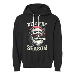 Rizz The Season Silly Christmas Funny Santa Teen Garment-Dyed Fleece Hoodie