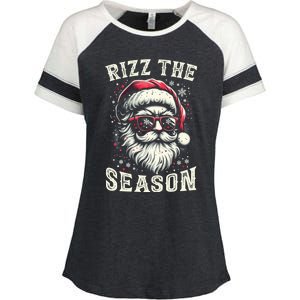 Rizz The Season Silly Christmas Funny Santa Teen Enza Ladies Jersey Colorblock Tee