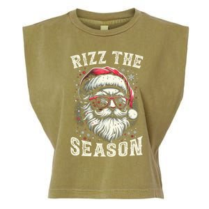 Rizz The Season Silly Christmas Funny Santa Teen Garment-Dyed Women's Muscle Tee