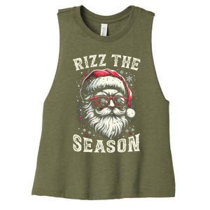 Rizz The Season Silly Christmas Funny Santa Teen Women's Racerback Cropped Tank