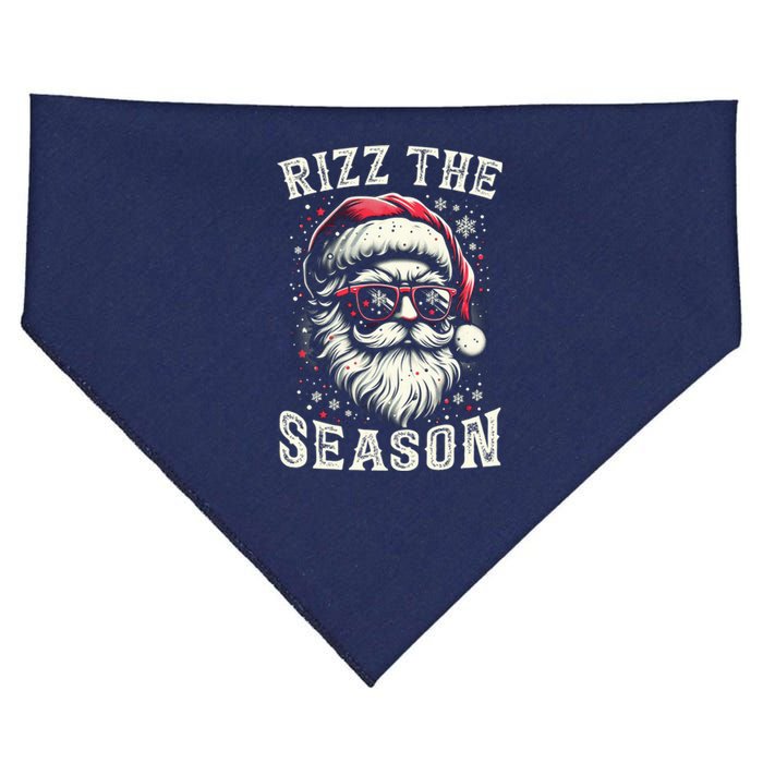 Rizz The Season Silly Christmas Funny Santa Teen USA-Made Doggie Bandana