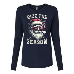 Rizz The Season Silly Christmas Funny Santa Teen Womens Cotton Relaxed Long Sleeve T-Shirt