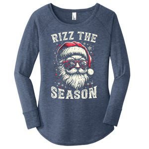 Rizz The Season Silly Christmas Funny Santa Teen Women's Perfect Tri Tunic Long Sleeve Shirt