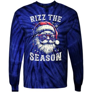 Rizz The Season Silly Christmas Funny Santa Teen Tie-Dye Long Sleeve Shirt