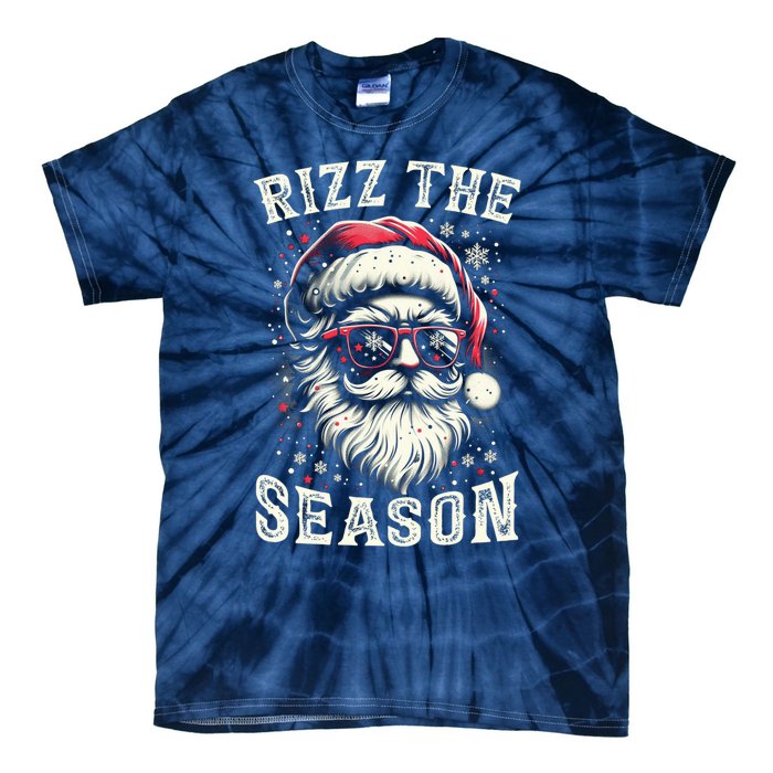 Rizz The Season Silly Christmas Funny Santa Teen Tie-Dye T-Shirt