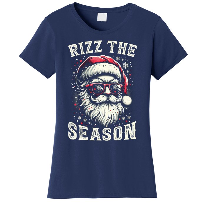 Rizz The Season Silly Christmas Funny Santa Teen Women's T-Shirt