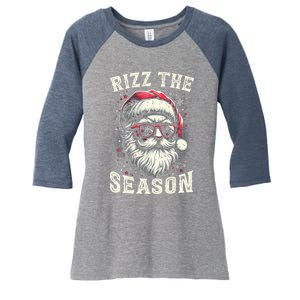 Rizz The Season Silly Christmas Funny Santa Teen Women's Tri-Blend 3/4-Sleeve Raglan Shirt