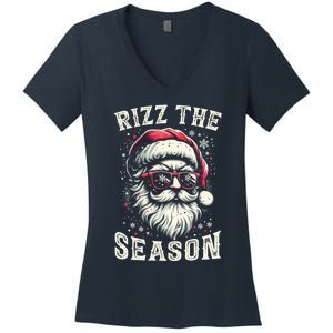 Rizz The Season Silly Christmas Funny Santa Teen Women's V-Neck T-Shirt