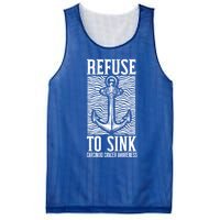 Refuse To Sink Cancer Warrior Carcinoid Cancer Awareness Gift Mesh Reversible Basketball Jersey Tank