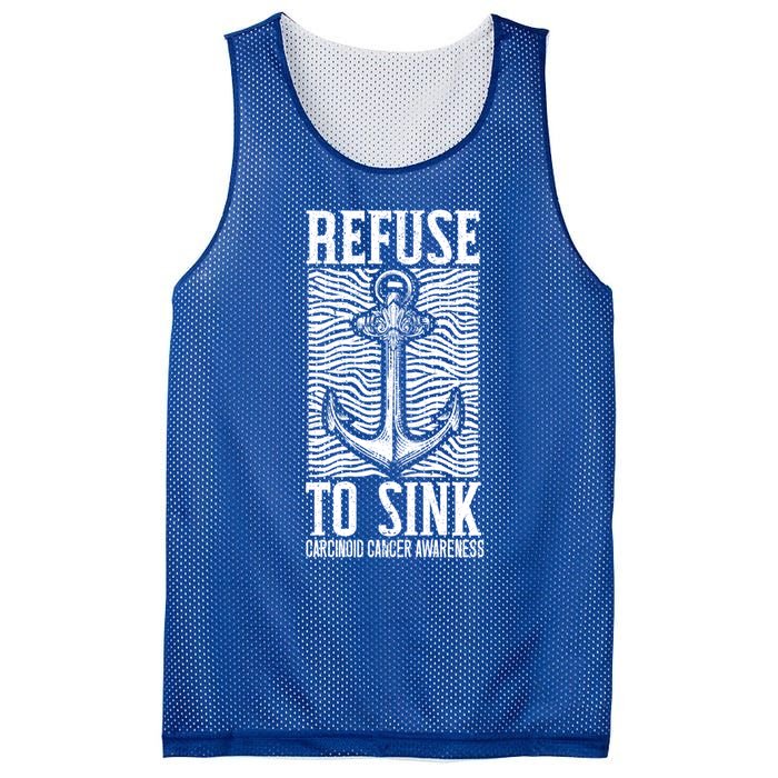 Refuse To Sink Cancer Warrior Carcinoid Cancer Awareness Gift Mesh Reversible Basketball Jersey Tank