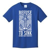 Refuse To Sink Cancer Warrior Carcinoid Cancer Awareness Gift Kids T-Shirt