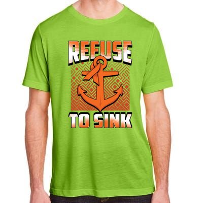 Refuse To Sink Leukemia Cancer Awareness Ribbon Funny Gift Adult ChromaSoft Performance T-Shirt