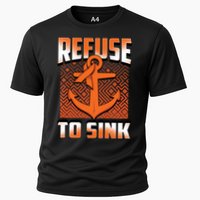 Refuse To Sink Leukemia Cancer Awareness Ribbon Funny Gift Cooling Performance Crew T-Shirt