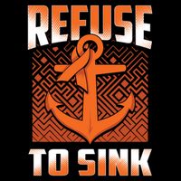 Refuse To Sink Leukemia Cancer Awareness Ribbon Funny Gift Cooling Performance Crew T-Shirt