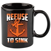 Refuse To Sink Leukemia Cancer Awareness Ribbon Funny Gift 11oz C Handle Ceramic Mug