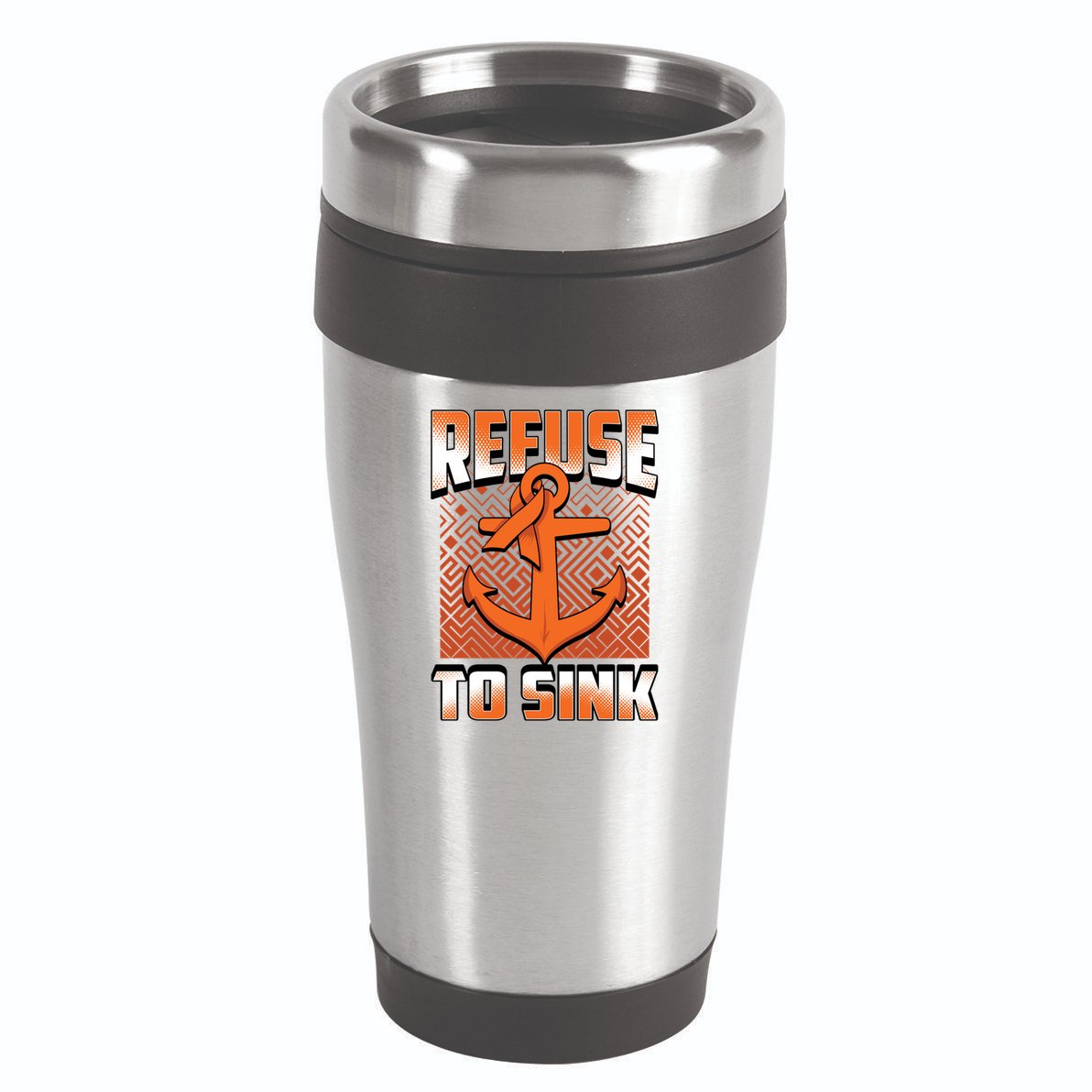 Refuse To Sink Leukemia Cancer Awareness Ribbon Funny Gift 16oz Travel Tumbler