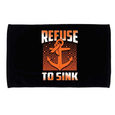 Refuse To Sink Leukemia Cancer Awareness Ribbon Funny Gift Microfiber Hand Towel