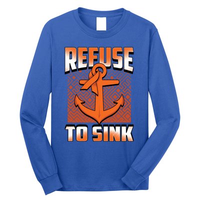 Refuse To Sink Leukemia Cancer Awareness Ribbon Funny Gift Long Sleeve Shirt