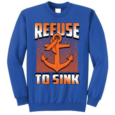 Refuse To Sink Leukemia Cancer Awareness Ribbon Funny Gift Sweatshirt