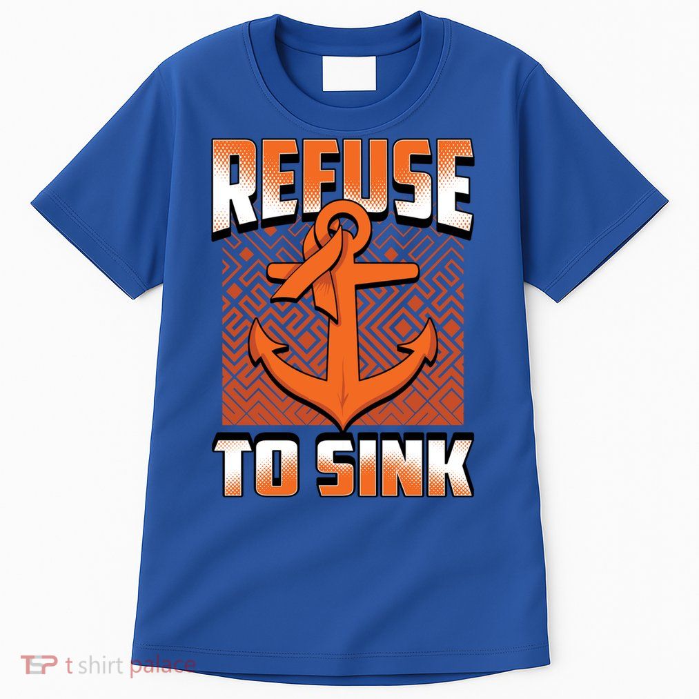 Refuse To Sink Leukemia Cancer Awareness Ribbon Funny Gift Tall T-Shirt