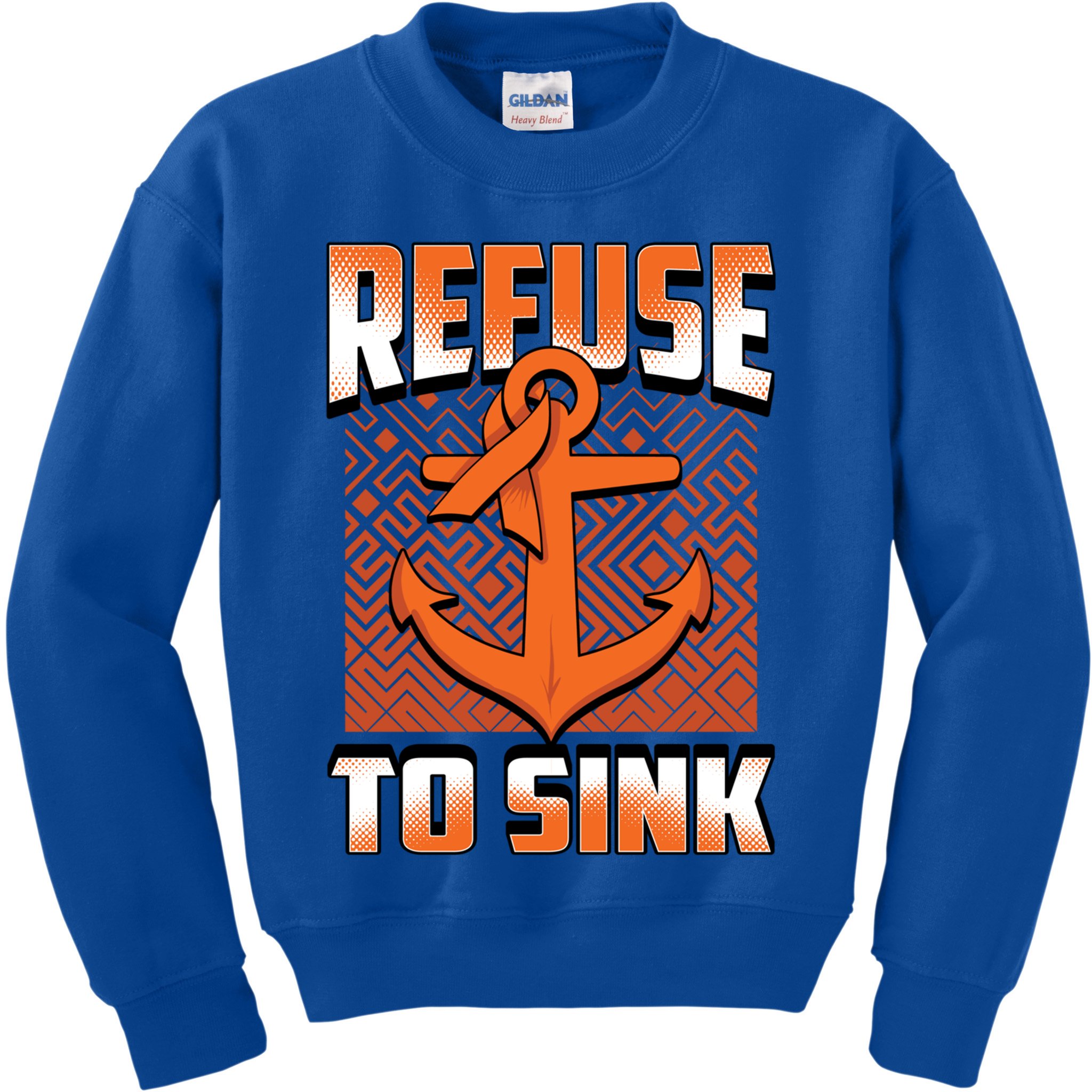 Refuse To Sink Leukemia Cancer Awareness Ribbon Funny Gift Kids Sweatshirt
