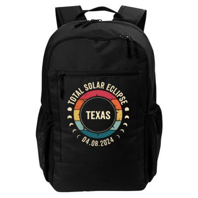 Retro Total Solar Eclipse April 8 2024 State Texas 40824 Daily Commute Backpack