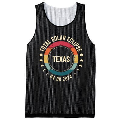 Retro Total Solar Eclipse April 8 2024 State Texas 40824 Mesh Reversible Basketball Jersey Tank