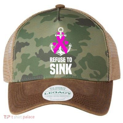 Refuse To Sink Motivational Quote Breast Cancer Fighter Gift Legacy Tie Dye Trucker Hat