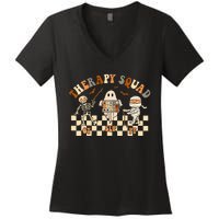 Retro Therapy Squad SLP OT PT Team Halloween Speech Physical Women's V-Neck T-Shirt