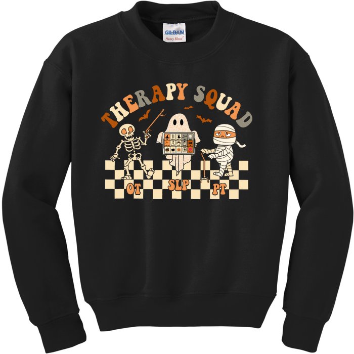 Retro Therapy Squad SLP OT PT Team Halloween Speech Physical Kids Sweatshirt