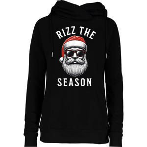 Rizz The Season Silly Christmas Funny Santa Womens Funnel Neck Pullover Hood