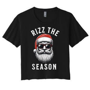 Rizz The Season Silly Christmas Funny Santa Women's Crop Top Tee