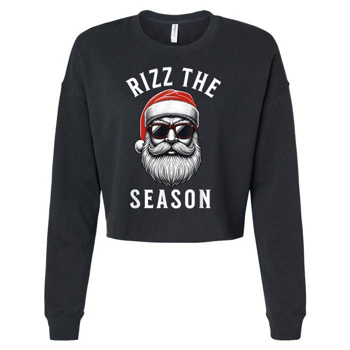 Rizz The Season Silly Christmas Funny Santa Cropped Pullover Crew