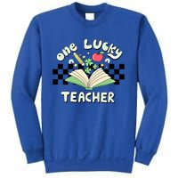 Retro Teacher St Patrick's Day Funny One Lucky Teacher Irish Gift Sweatshirt