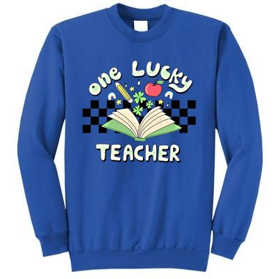 Retro Teacher St Patrick's Day Funny One Lucky Teacher Irish Gift Sweatshirt