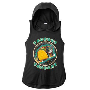 Retro Tacocat Spelled Backward Is Tacocat Funny Cat Ladies PosiCharge Tri-Blend Wicking Draft Hoodie Tank