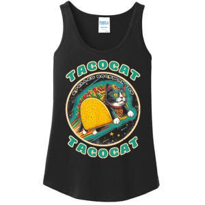 Retro Tacocat Spelled Backward Is Tacocat Funny Cat Ladies Essential Tank