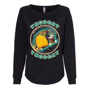 Retro Tacocat Spelled Backward Is Tacocat Funny Cat Womens California Wash Sweatshirt