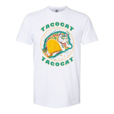 Retro Tacocat Spelled Backward Is Tacocat Funny Cat Softstyle® CVC T-Shirt