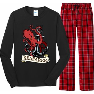 Retro Tattoo Sailing Gift Design Sailor Seafarer Sailboat Cute Gift Long Sleeve Pajama Set