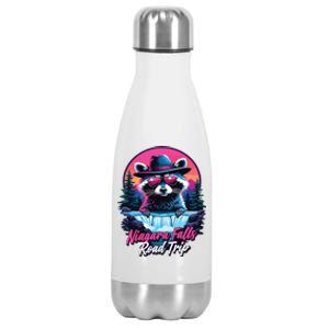 Road Trip Squad Niagara Falls Souvenirs Family 2024 Raccoon Stainless Steel Insulated Water Bottle