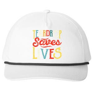 Retro Teardrop Save Lives RV Camping Camper Gift Snapback Five-Panel Rope Hat