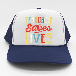 Retro Teardrop Save Lives RV Camping Camper Gift Trucker Hat