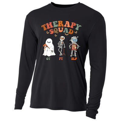 Retro Therapy Squad Slp Ot Pt Team Halloween Funny Physical Cooling Performance Long Sleeve Crew