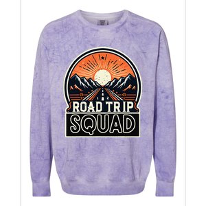 Road Trip Squad Matching Family Driving Vacation Colorblast Crewneck Sweatshirt