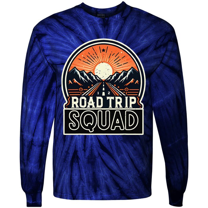 Road Trip Squad Matching Family Driving Vacation Tie-Dye Long Sleeve Shirt