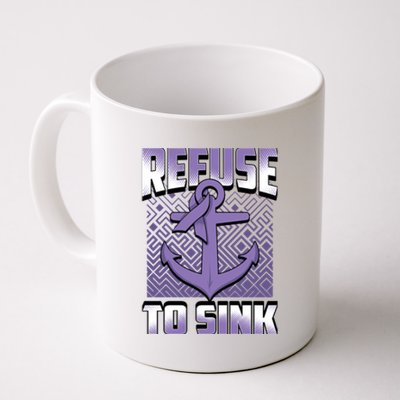 Refuse To Sink Stomach Cancer Awareness Ribbon Funny Gift Coffee Mug