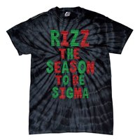 Rizz The Season Funny Gen Alpha Slang Christmas Teacher Tie-Dye T-Shirt