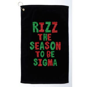 Rizz The Season Funny Gen Alpha Slang Christmas Teacher Platinum Collection Golf Towel