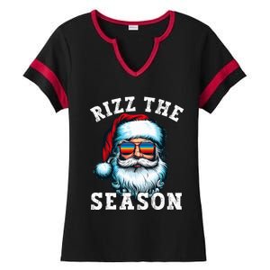 Rizz The Season Funny Christmas Santa Claus Rizzler Ladies Halftime Notch Neck Tee